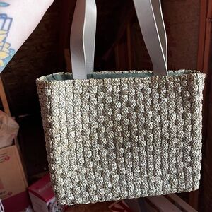 Scala Beige Woven Mini Bag